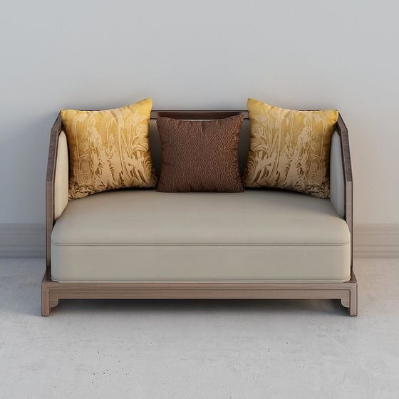 Stylish Mid-Century Modern Sofa 3D model