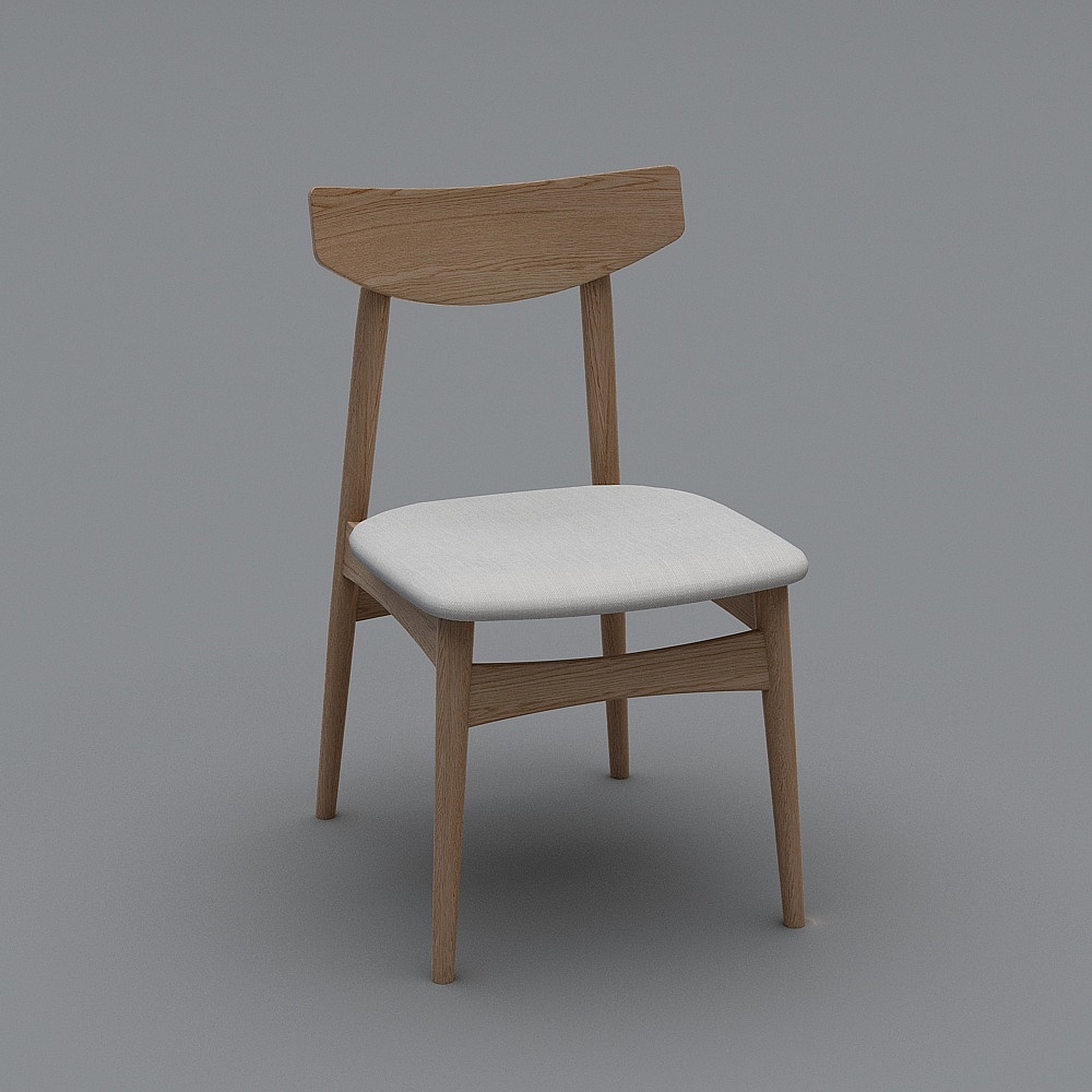 Nordic Style Dining Chair 3D model