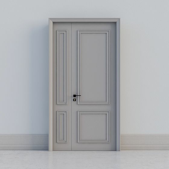 モダンなベージュの両開きドア