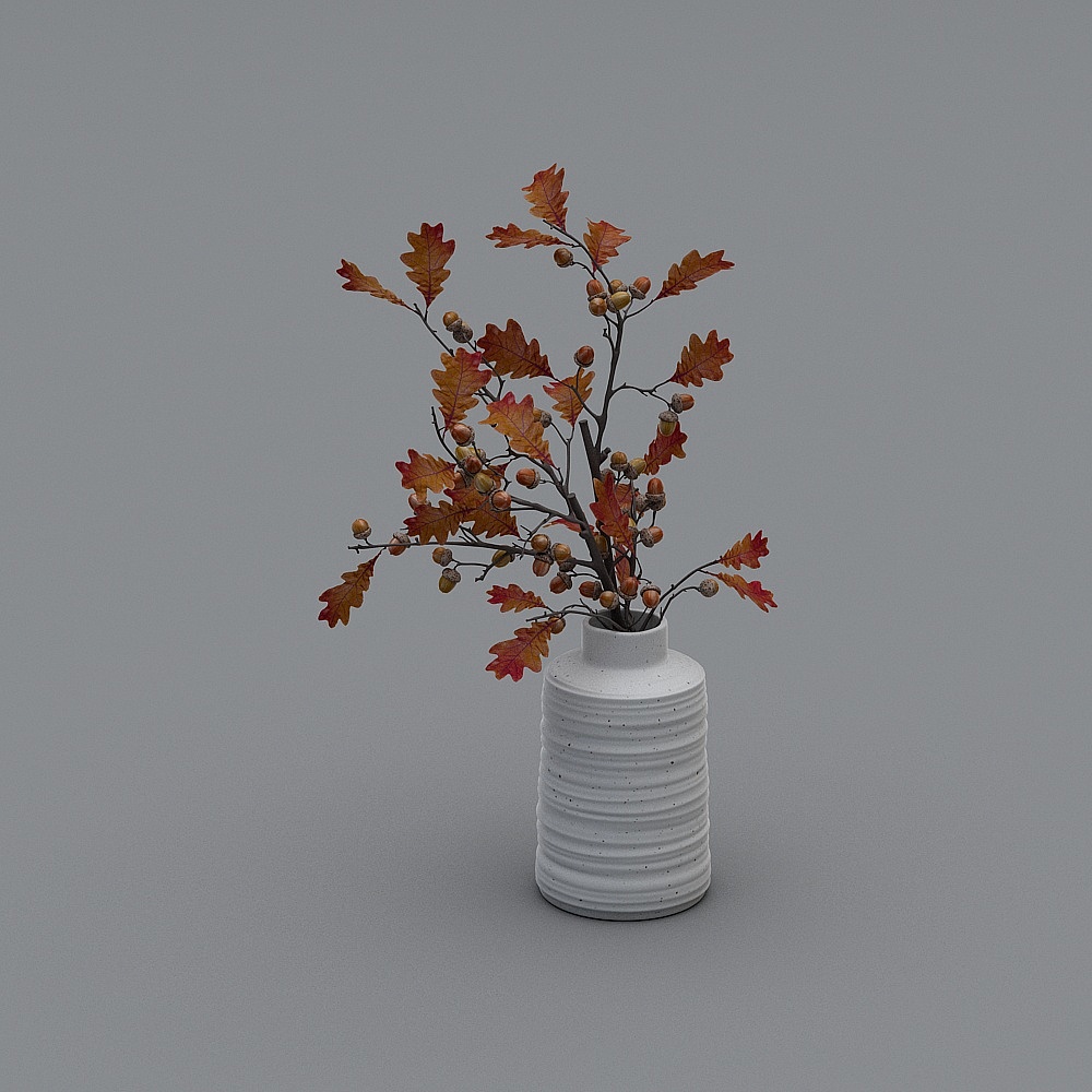 Oak Branches 3D model for Autumn Decor