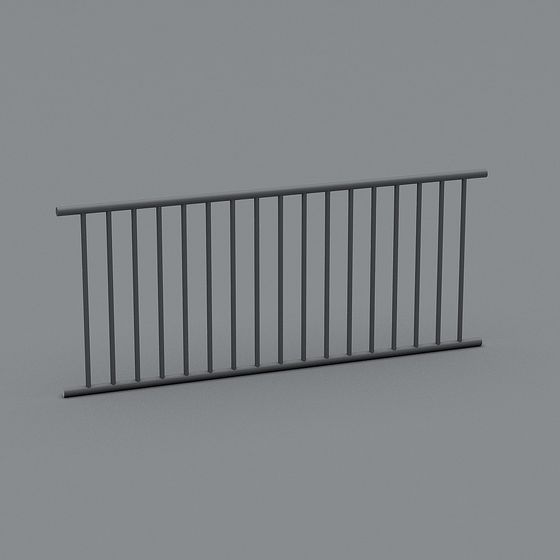 Urban Edge Low-Polygon Railing 3D model