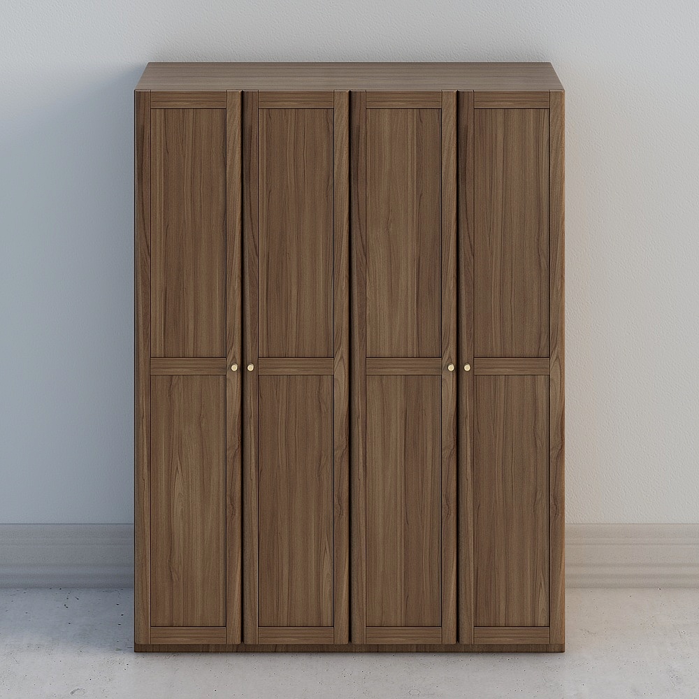 Elegant Low-Poly Wardrobe 3D Model for Modern Interiors