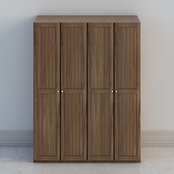 Elegant Low-Poly Wardrobe 3D Model for Modern Interiors