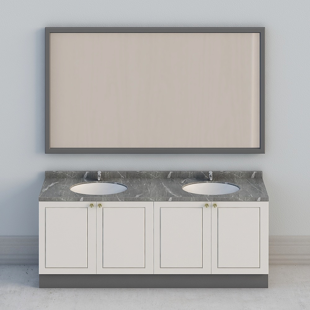 Elegant Modern Bathroom Vanity 3D Model