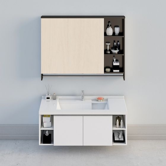 Modern Minimalist Bathroom Cabinet 3D model