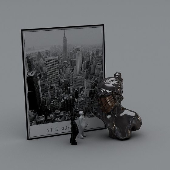 Futuristic City Skyline 3D model