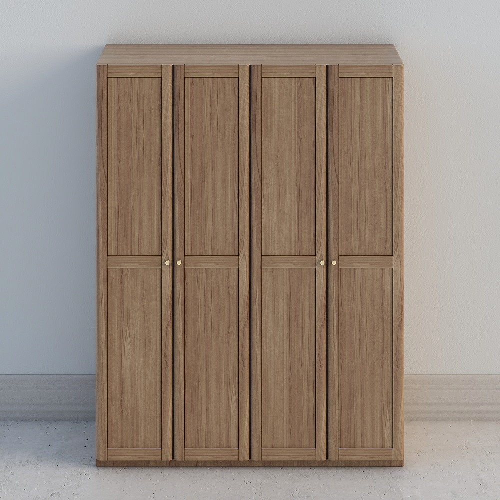 Low-Polygon Elegant Wardrobe 3D Model