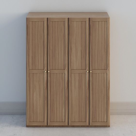 Low-Polygon Elegant Wardrobe 3D Model