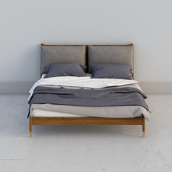 Low-Poly 3D Bed Frame Model with Cozy Aesthetics