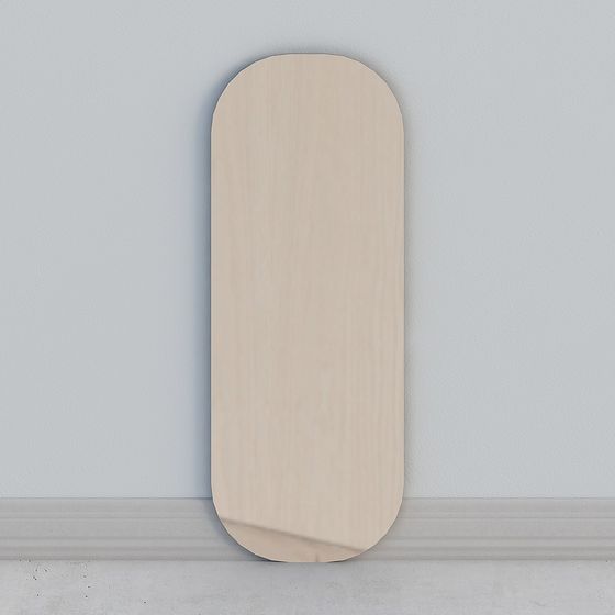 Stylish Oval Wood Panel 3D Model for Design Projects