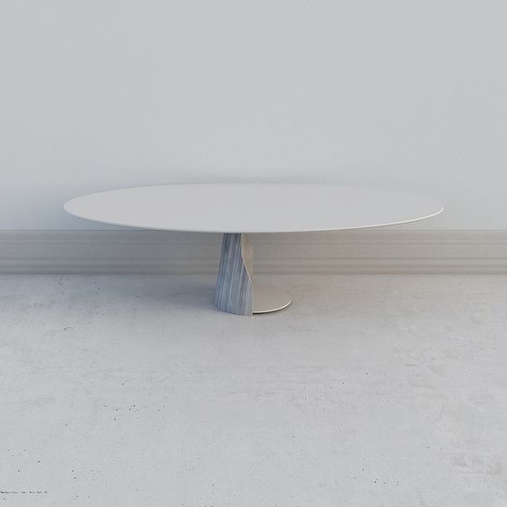 Streamlined Design Table Sleek Streamlined Round Table 3D Model – Modern Minimalist Design