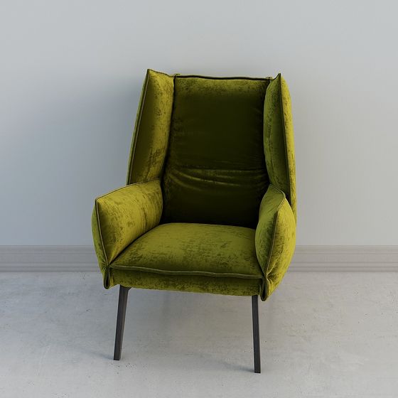 Elegant Green Velvet Sofa 3D model