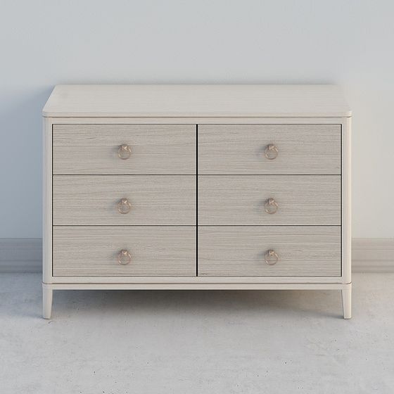 Elegant 6-Drawer Cabinet 3D model for Modern Interiors