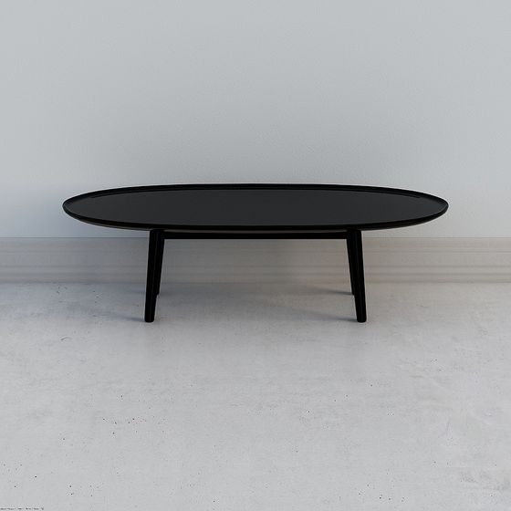 Elegant Oval Coffee Table 3D model for Modern Interiors