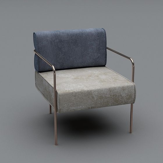 Elegant Low-Polygon Lounge Chair 3D model