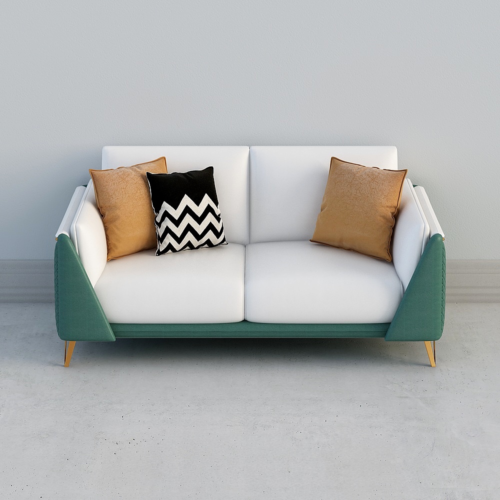 Stylish Low-Poly 3D Sofa Model for Modern Interiors