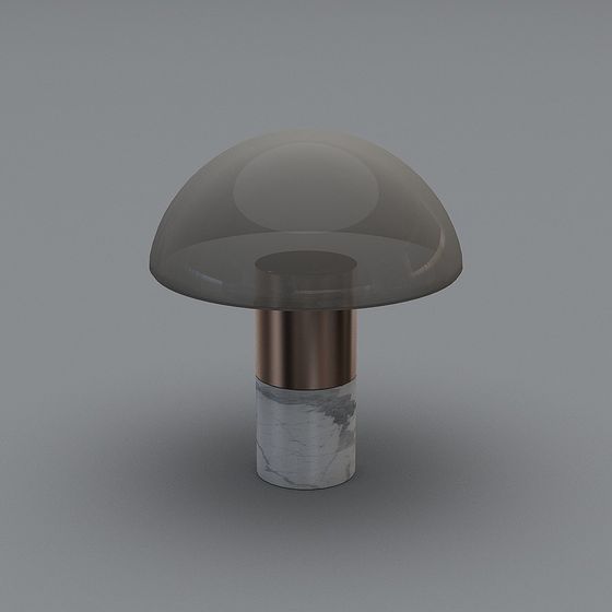 Elegant Glass Mushroom Lamp 3D model for Creative Projects