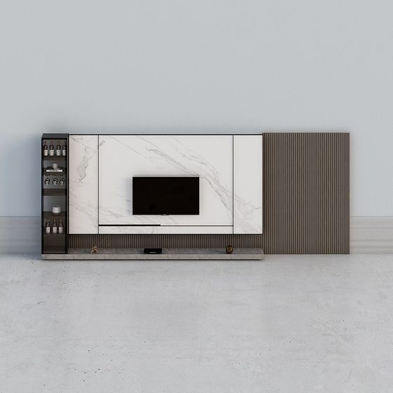 Chic Modern TV Cabinet 3D model for Contemporary Spaces