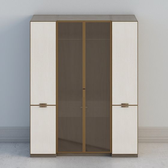 Elegant Low-Poly Wardrobe 3D model