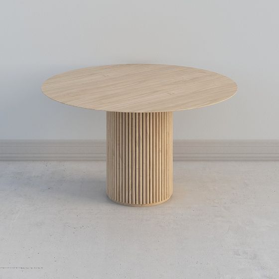 Stylish Round Wooden Table 3D model