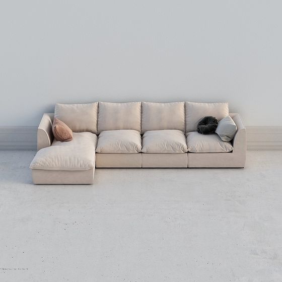 Low Polygon Sofa 3D Model Design