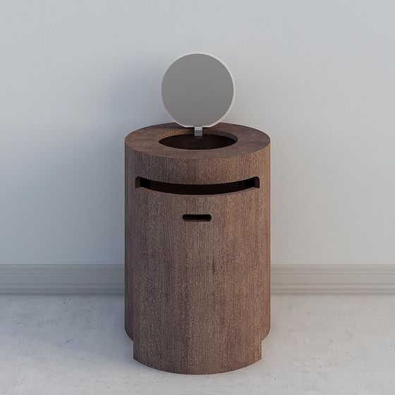 Elegant Wooden Vanity Table 3D Model