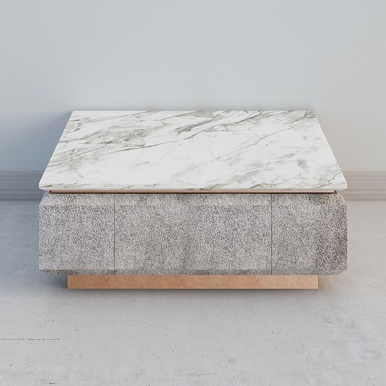 Concrete Coffee Table 3D model for Modern Interiors
