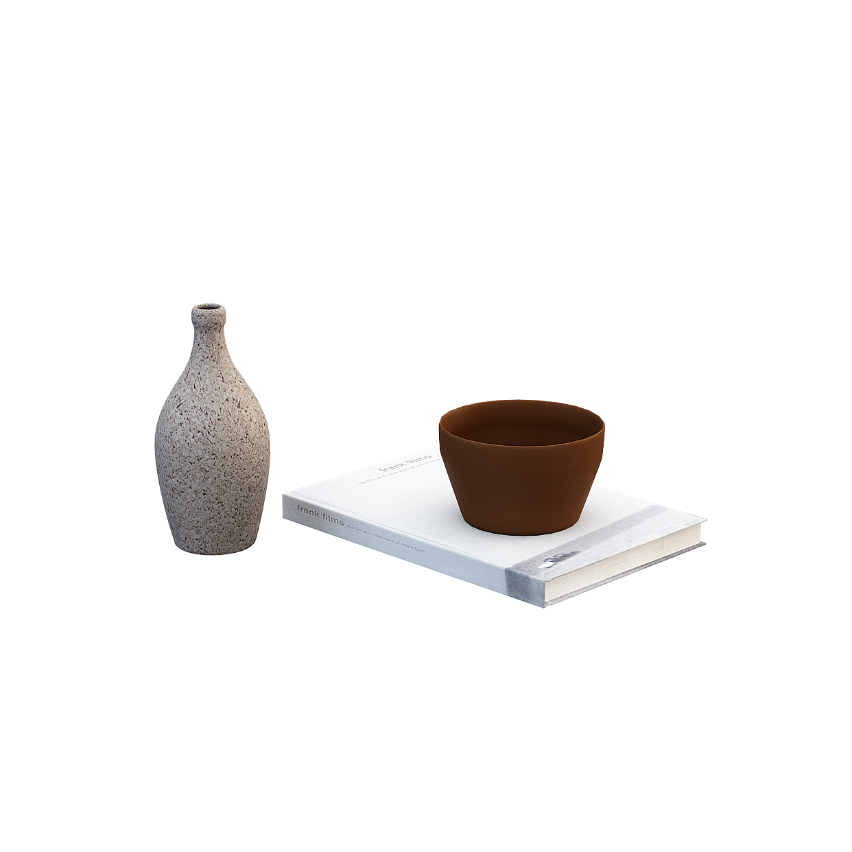 Ceramic Art Collection 3D Model – Textured Vase & Bowl