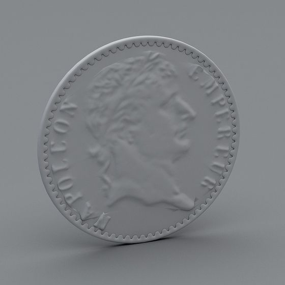 Low-Poly Roman Coin 3D model