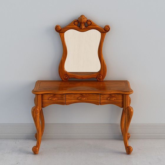 Elegant Vintage Vanity 3D model with Polygon Design