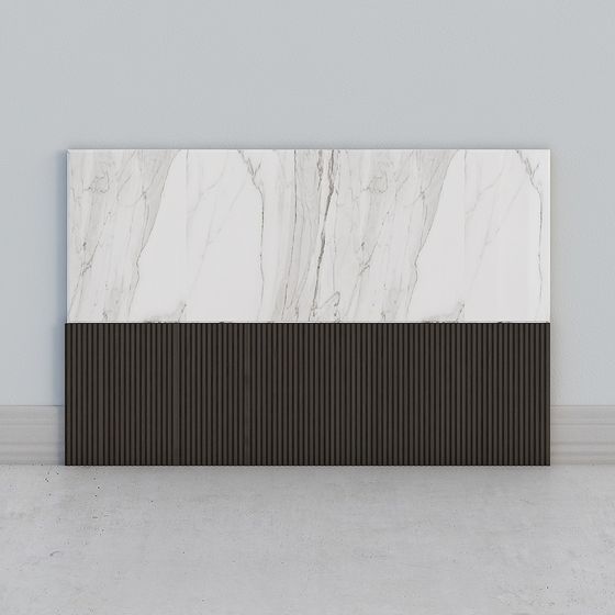 Stylish Marble and Wood Panel 3D model for Creative Projects