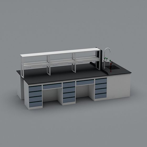 Low-Poly 3D Lab Table Design Model