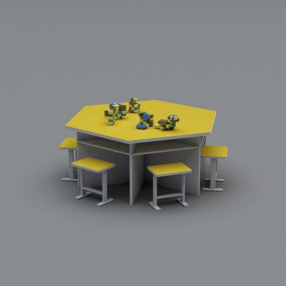 Colorful Block Furniture 3D model