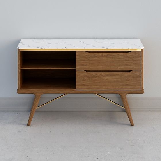 Mid-Century Modern Sideboard 3D model for Creative Projects