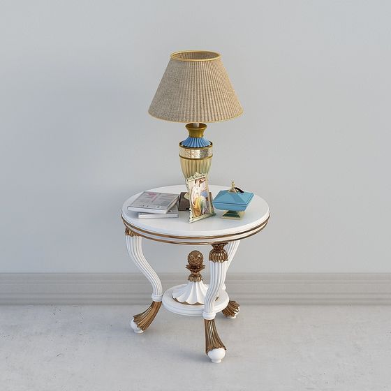 Elegant Classical Side Table 3D model