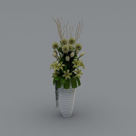 Spring Bouquet Vase 3D model