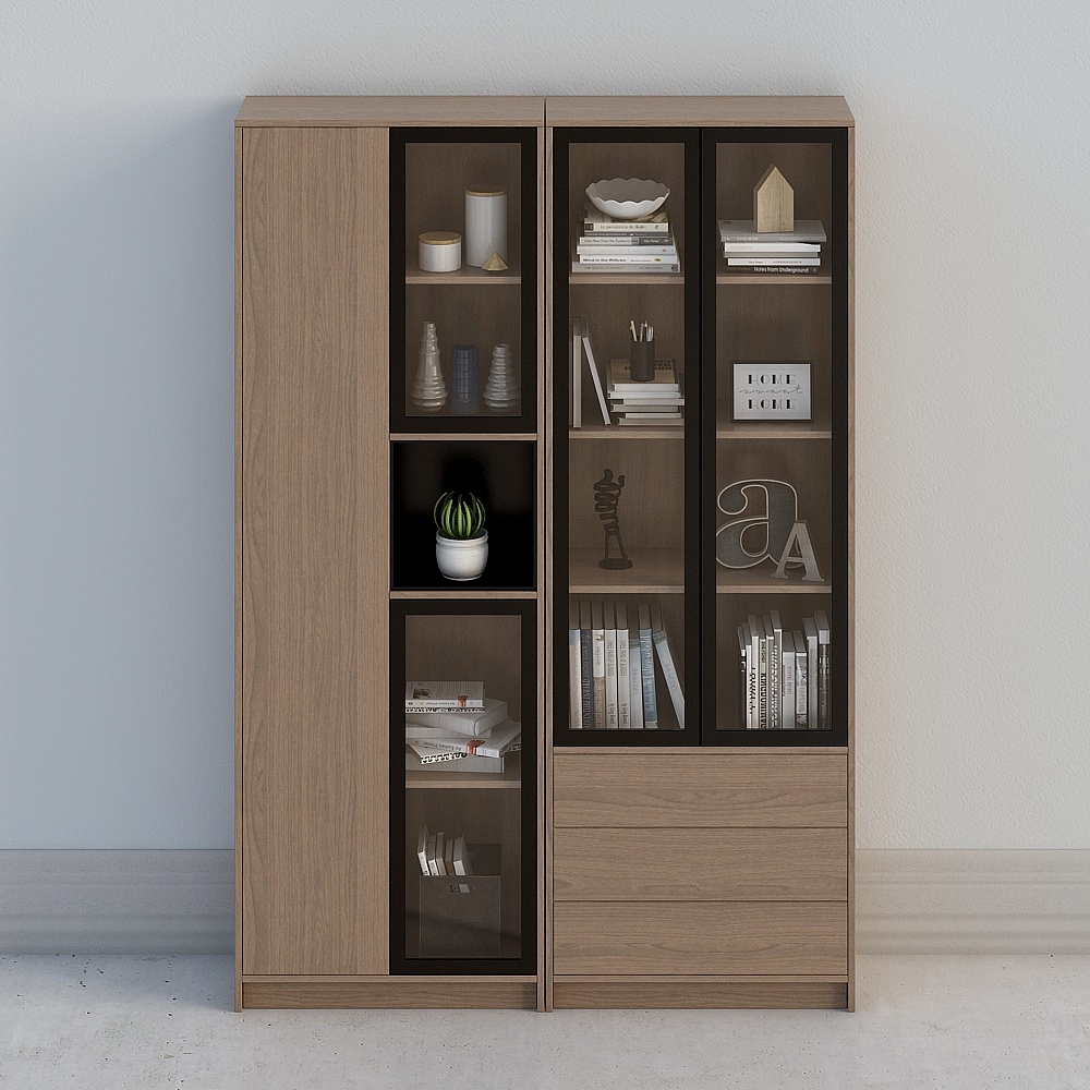 Tủ sách gỗ nguyên khối 2