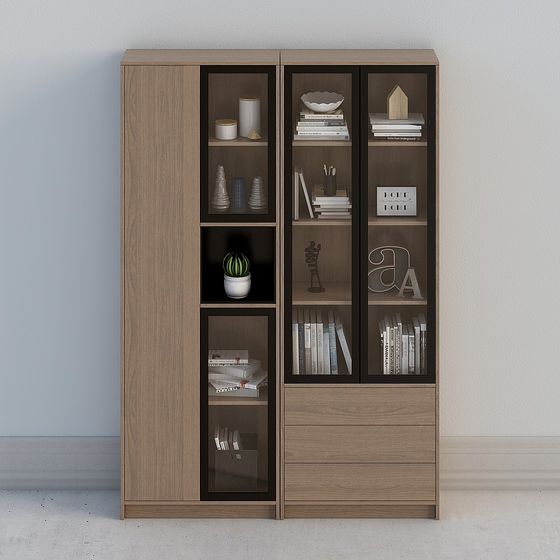 Tủ sách gỗ nguyên khối 2