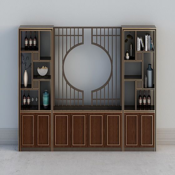 Elegant Art Deco Bookshelf 3D model for Stylish Interiors