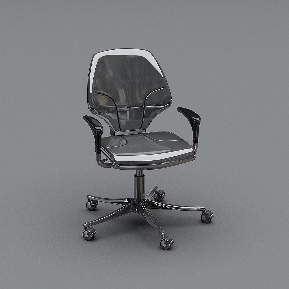 Elegant Transparent Office Chair 3D Model