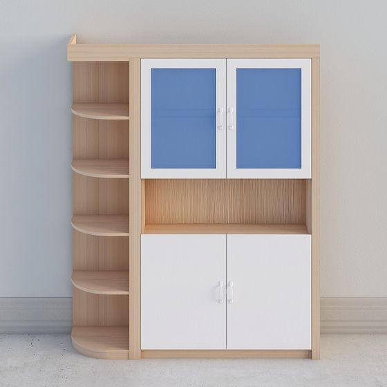 Modern Low-Poly Bookshelf 3D Model