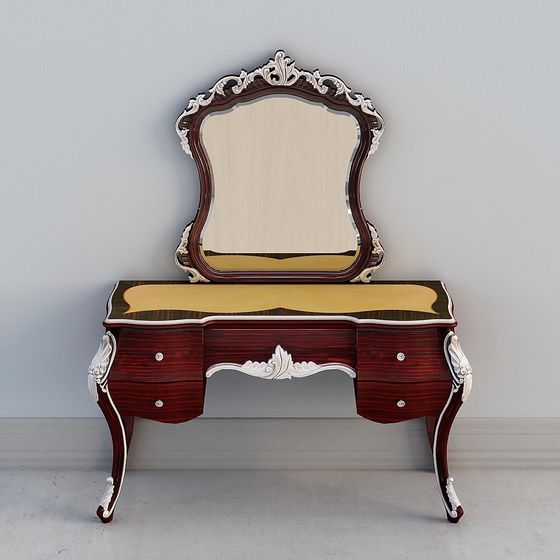 Elegant Vintage-Inspired Dressing Table 3D model
