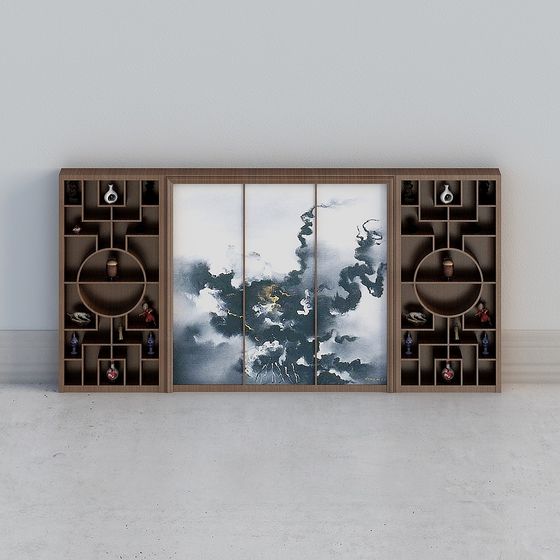 Elegant Ink Harmony Bookshelf 3D model