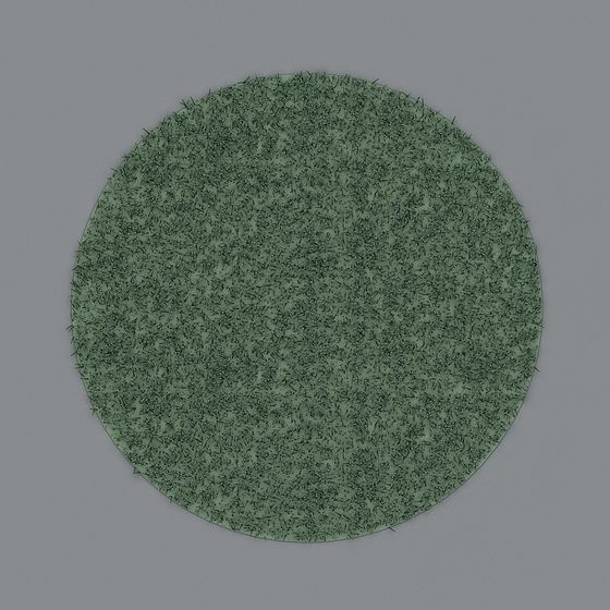 Low-Poly Grass Round Mat 3D model