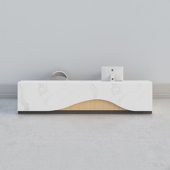 Streamlined Reception Desk 3D model