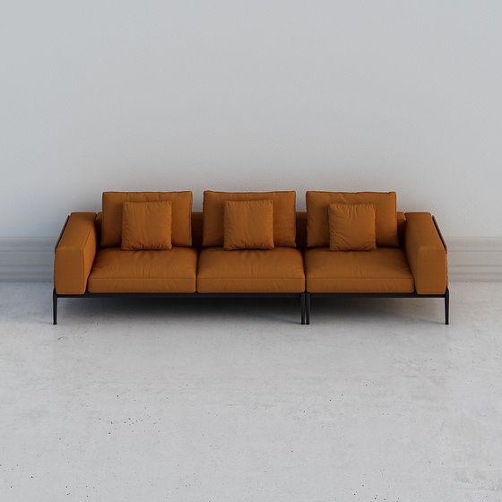Urban Comfort Low-Poly Sofa 3D model for Modern Spaces