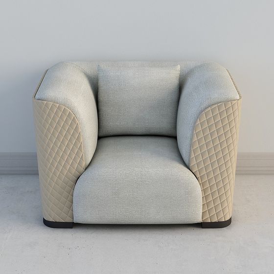 Elegant Low-Polygon Sofa 3D model