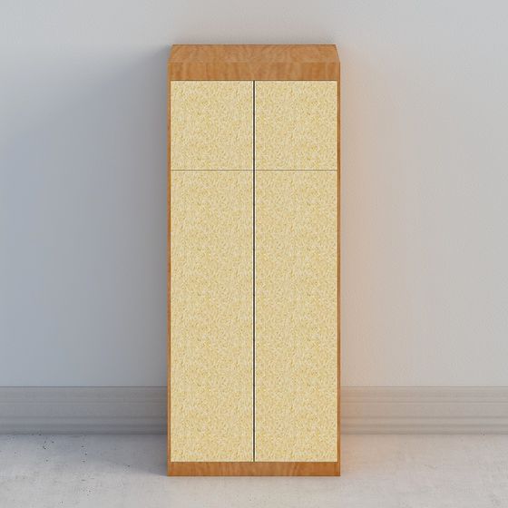 Wood Textured Storage Cabinet 3D model