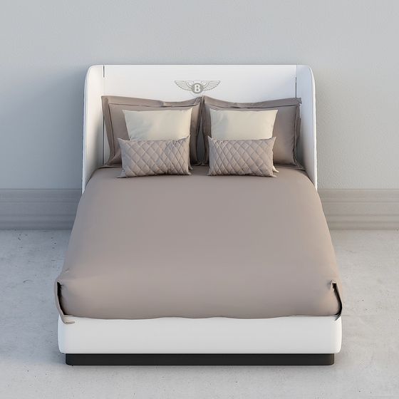 Modern King Size Bed 3D Model in Chic Style