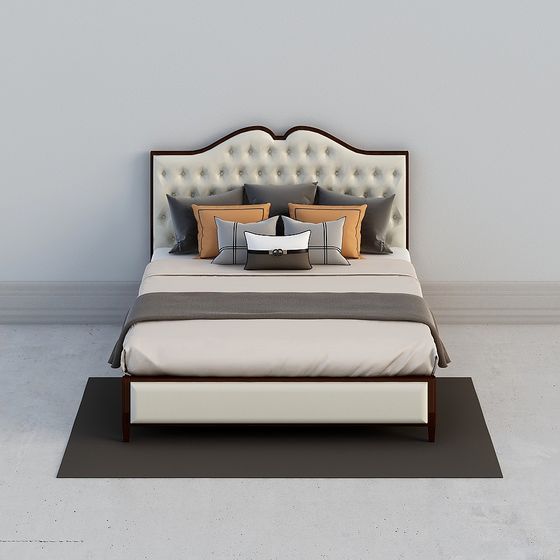 Stylish Modern Bed 3D model for Contemporary Interiors